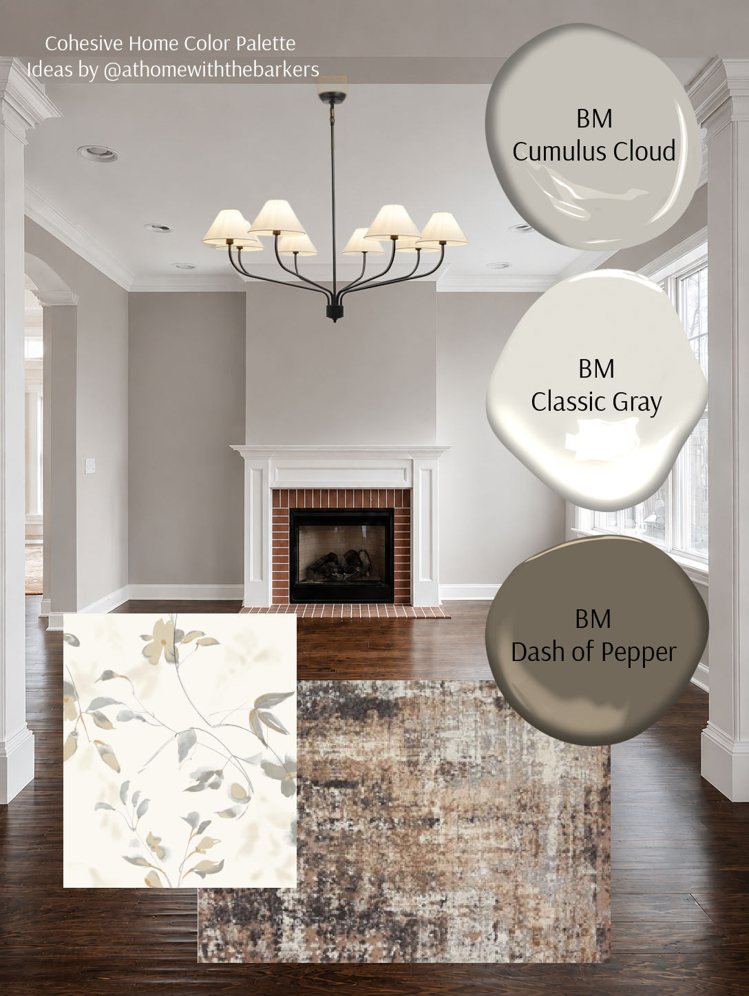 This home color palette features a neutral living room with touches of gray, white and warm brown DIY home decorating 

 #LTKHome #LTKSaleAlert