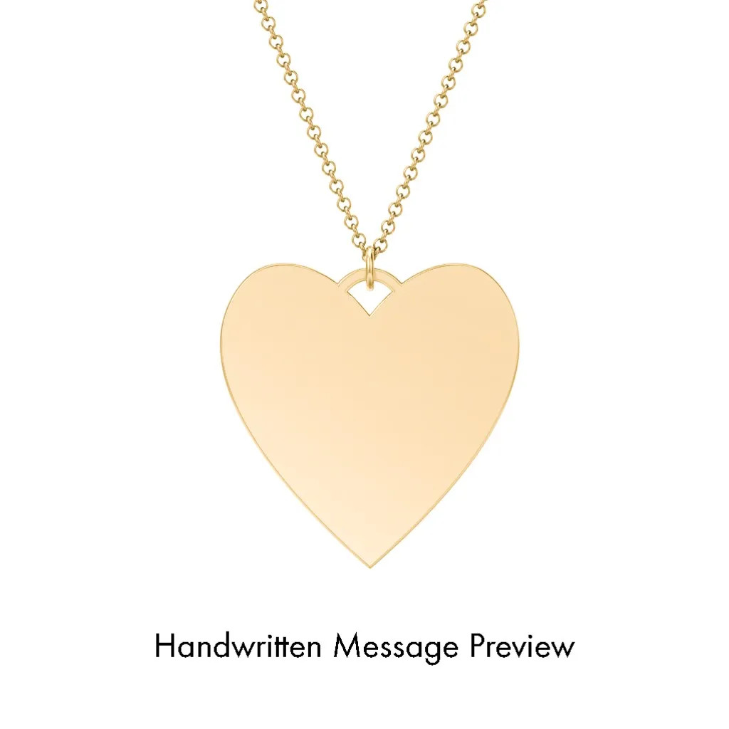 Personalized Handwriting Heart Necklace | Jewlr