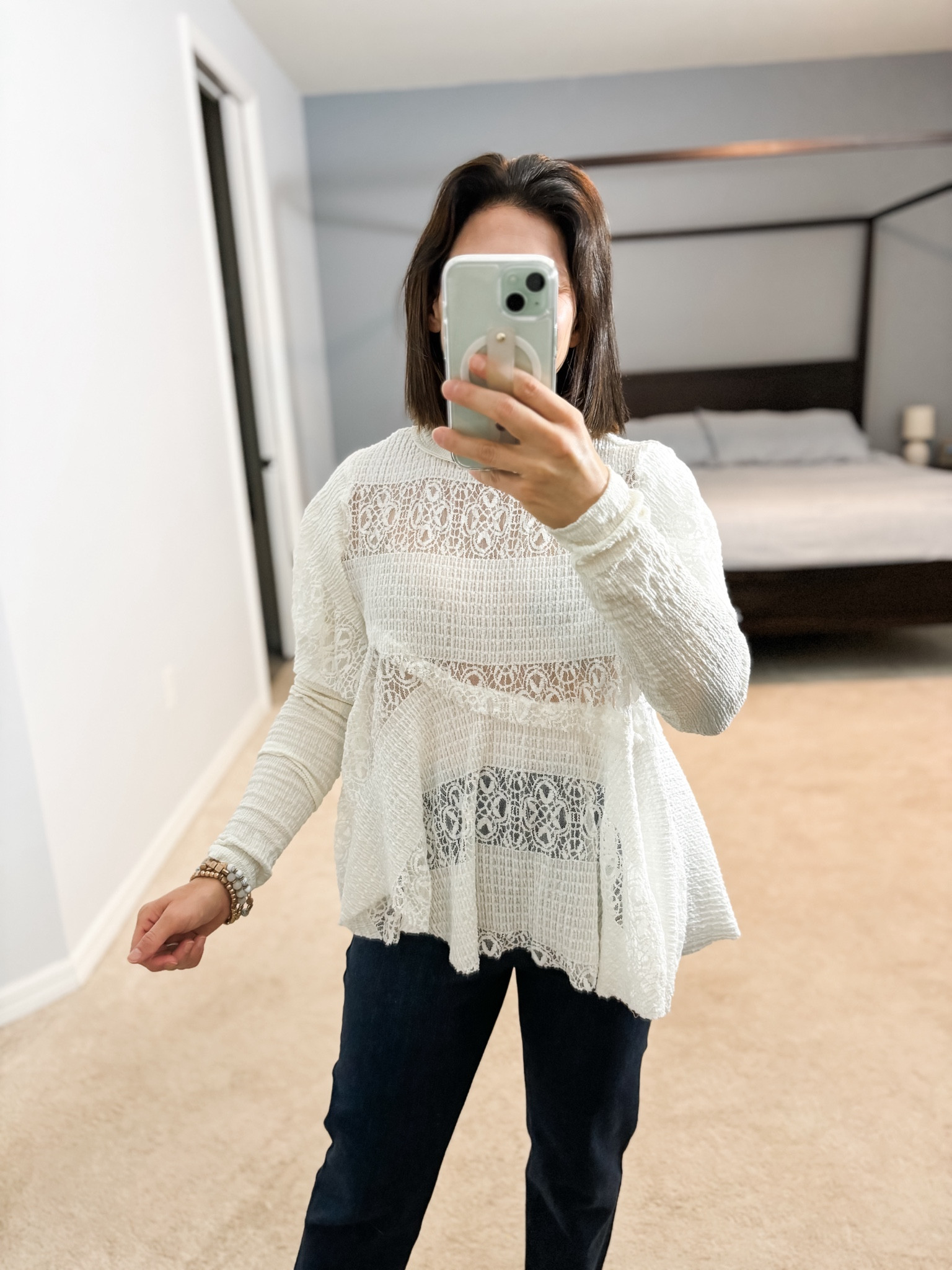 Unique lace design top 

#LTKover40 #LTKHoliday #LTKworkwear