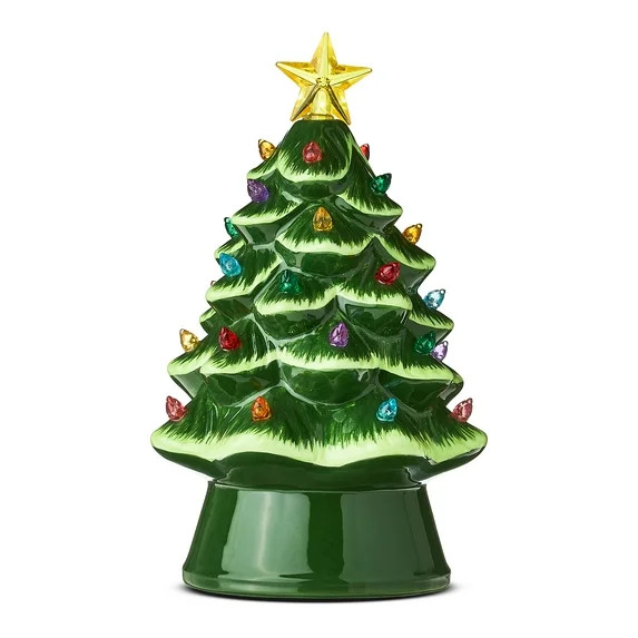 Mr. Christmas Decorative 8-inch Nostalgic Green Ceramic Tree | Walmart (US)