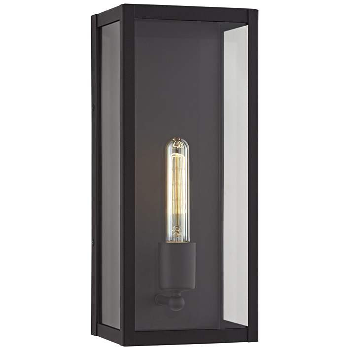 Cornell 14 1/4" High Sand Black Box Outdoor Wall Light - #036K0 | Lamps Plus | Lamps Plus