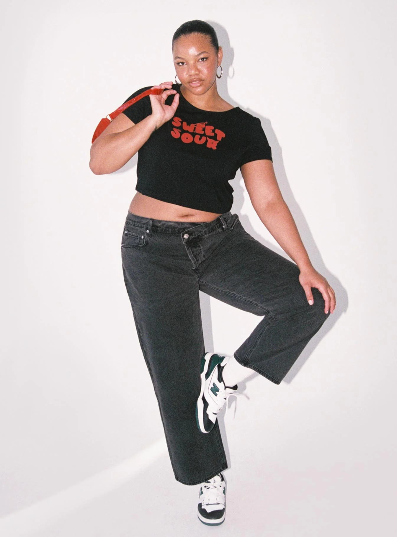 Holly Asymmetric Straight Leg Jean Black Denim Curve | Princess Polly US