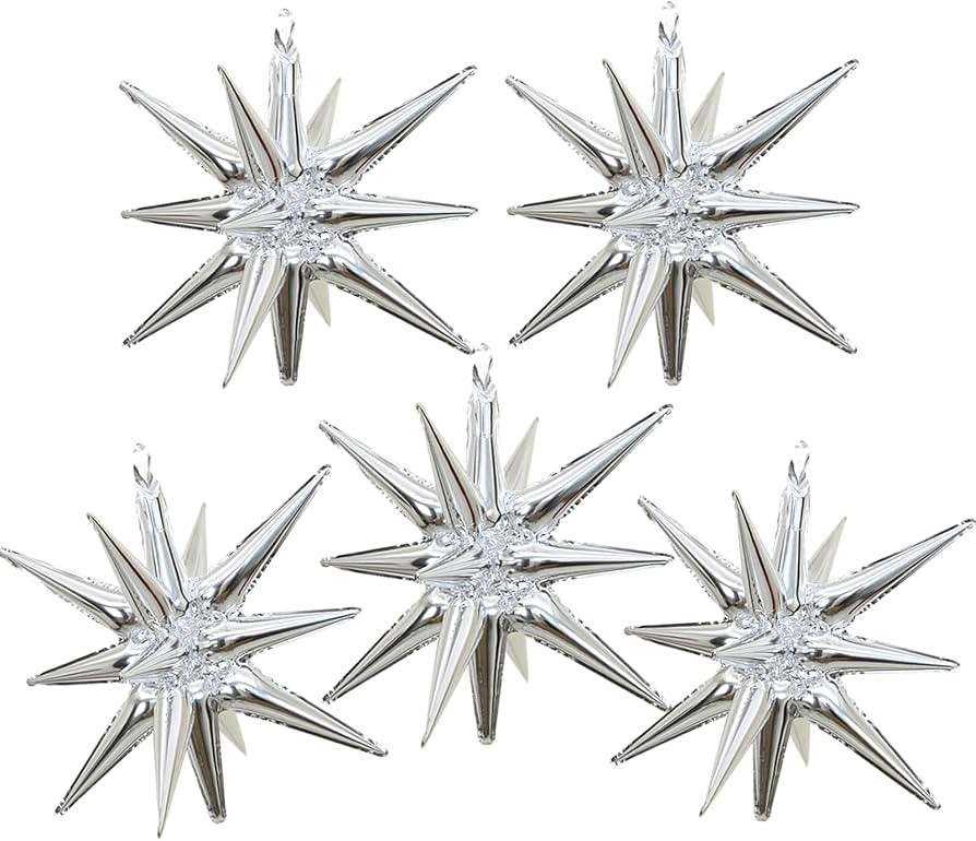 YRHHBYH Star Balloons Starburst Metallic Cone Mylar Balloons Large 5PCS 22 Inch 14 Point 4D Foil ... | Amazon (US)