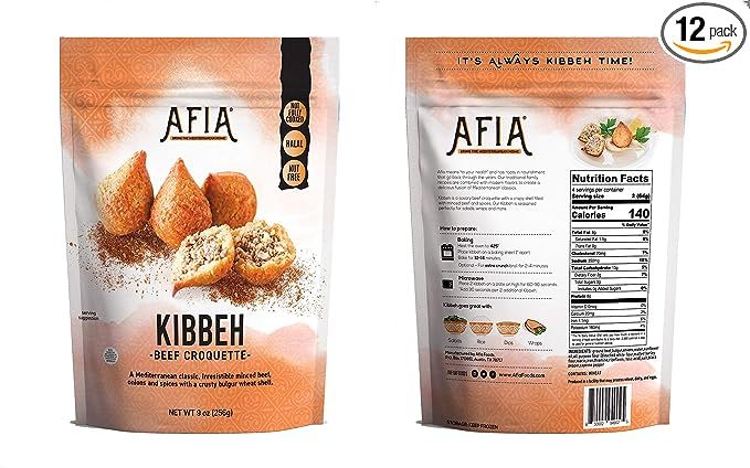Frozen Traditional Kibbeh (Beef Croquette) - Pack of 12 Bags (96 count Kibbehs) - Just Heat and E... | Amazon (US)