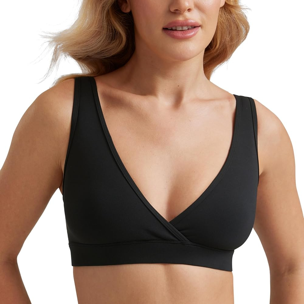CRZ YOGA Butterluxe Maternity V Neck Nursing Bras - Wireless Sleep Breastfeeding Lounge Womens Pr... | Amazon (US)