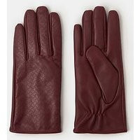 Accessorize Woven Leather Gloves - Burgundy | Very (UK)