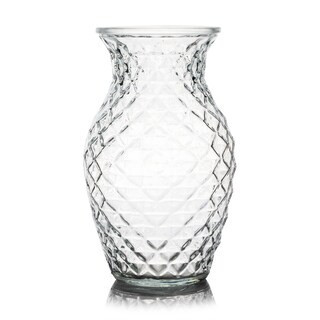 Clear Diamondfaceted Glass Vase For Flowers 5.0" W 8.0" H | Michaels Stores