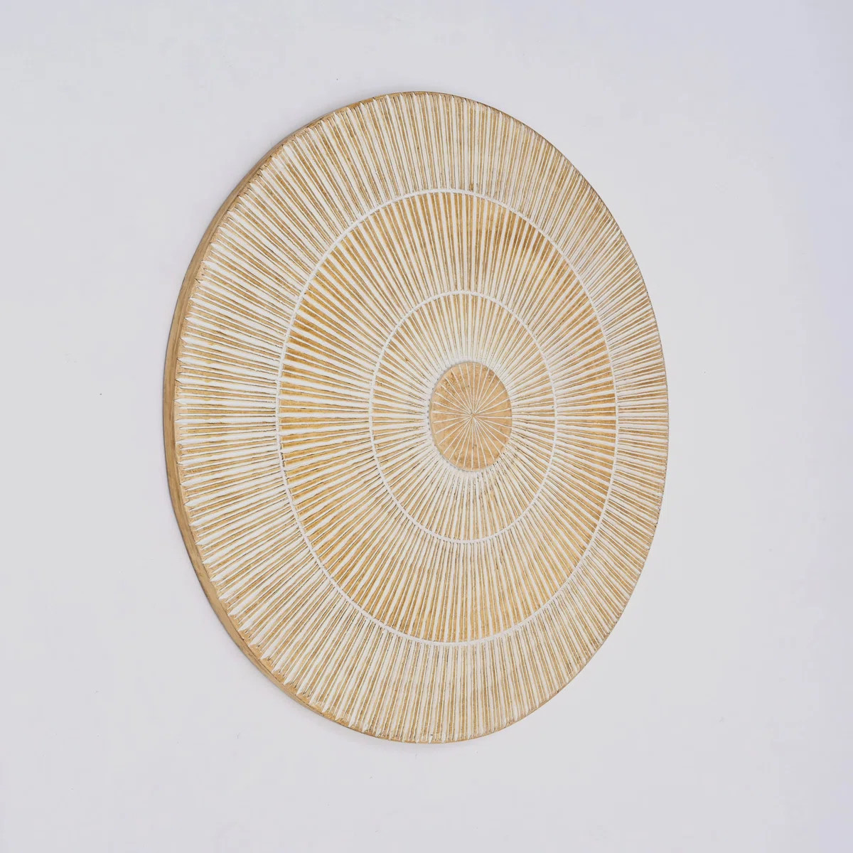 Wall Accent | Hand carved Round Wheel Style Wood Wall Decor | 36 Inches | Wayfair North America