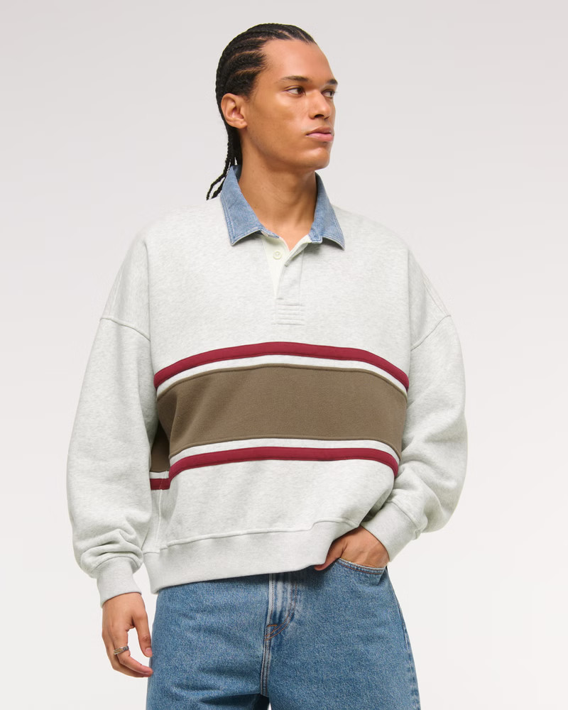 Cropped Essential Rugby Polo Sweatshirt | Abercrombie & Fitch (US)