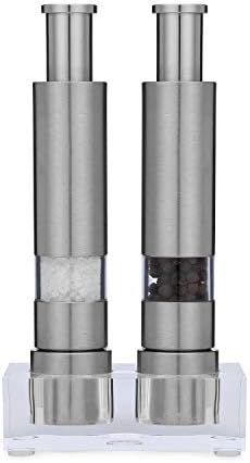 Grind Gourmet Salt and Pepper Grinder Set of 2 with Modern Thumb Push Button Grinder, Premium Sta... | Amazon (US)