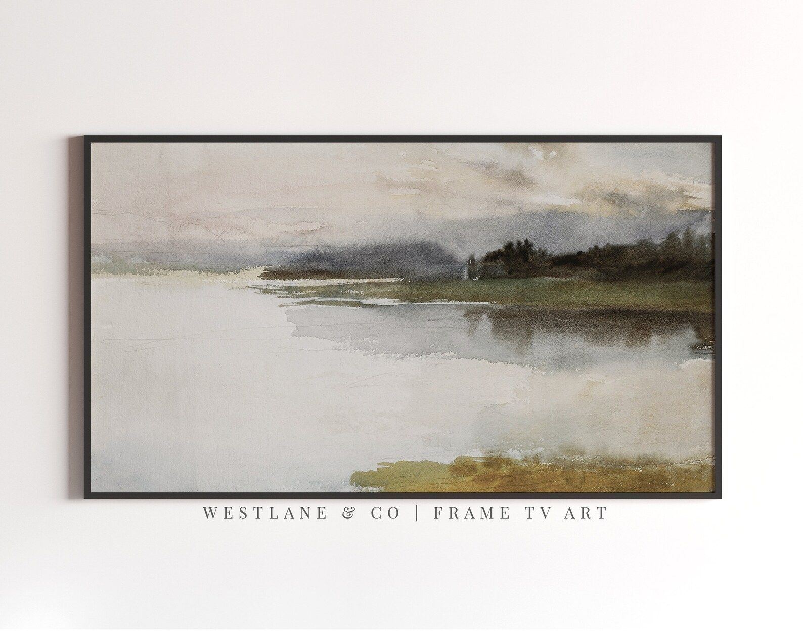 Frame TV Art Vintage Lake Landscape Painting | Muted Antique Watercolor | DIGITAL File | 33 | Etsy (US)