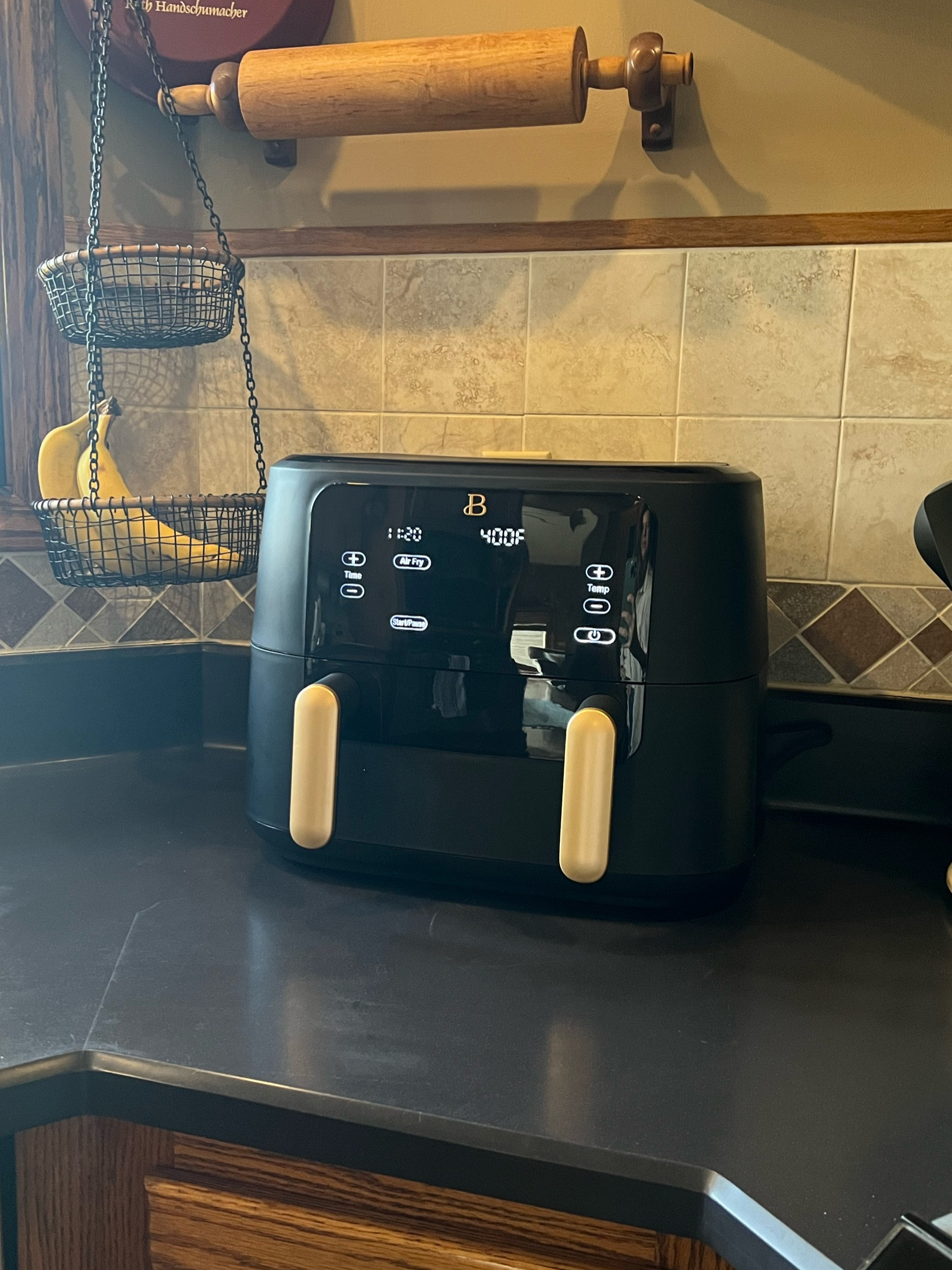 Beautiful 9qt Trizone Air Fryer, Black Sesame by Drew Barrymore