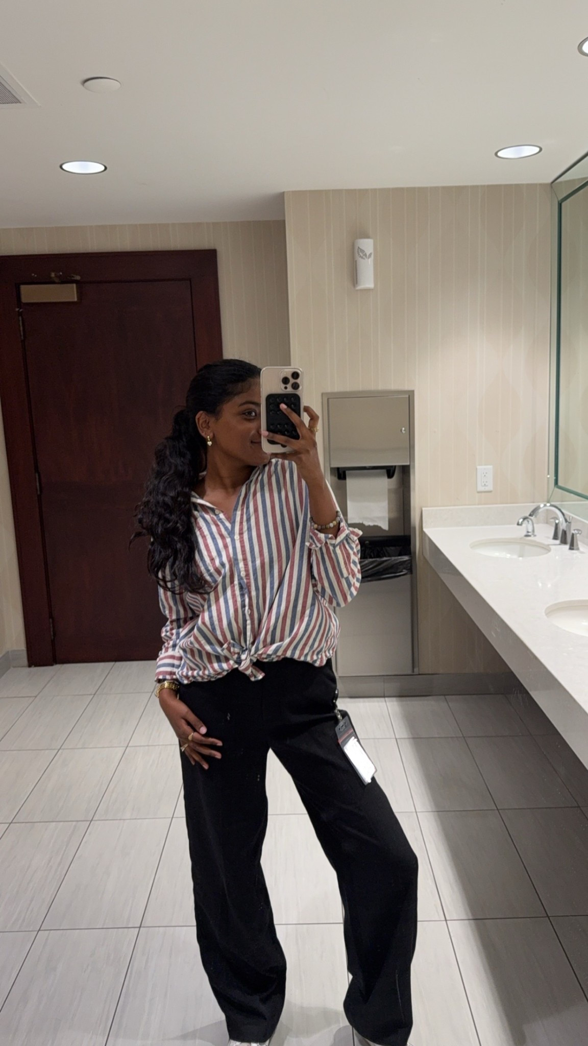 Summer Work Wear Fit! Here is an easy outfit to wear into the office. I tied up the button up to make it more flattering! 

#LTKStyleTip #LTKFindsUnder100 #LTKWorkwear