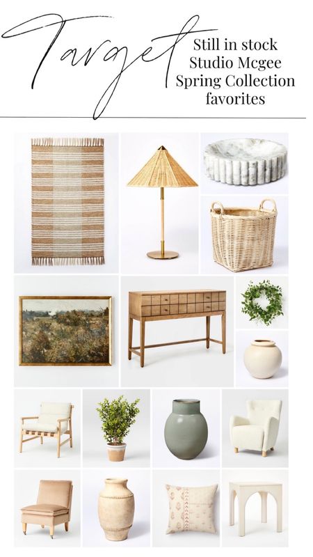 Shop my favorites from the Studio McGee x Target Spring Collection.  

Indoor outdoor rug, rattan lamp, art prints, console table, vases, faux boxwood, boucle chair, spring wreath, laundry basket, fluted marble bowl, side table, end table, velvet chair 

#LTKFind #LTKSeasonal #LTKhome