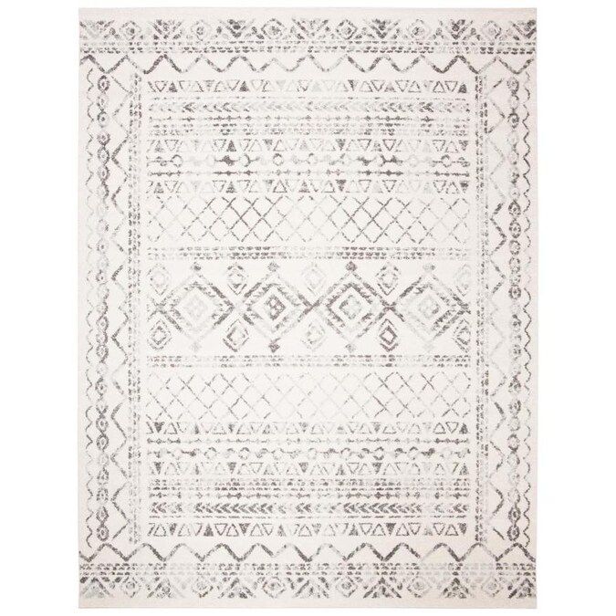 Safavieh Tulum Grady 10 x 14 Ivory/Gray Indoor Distressed/Overdyed Bohemian/Eclectic Area Rug | Lowe's