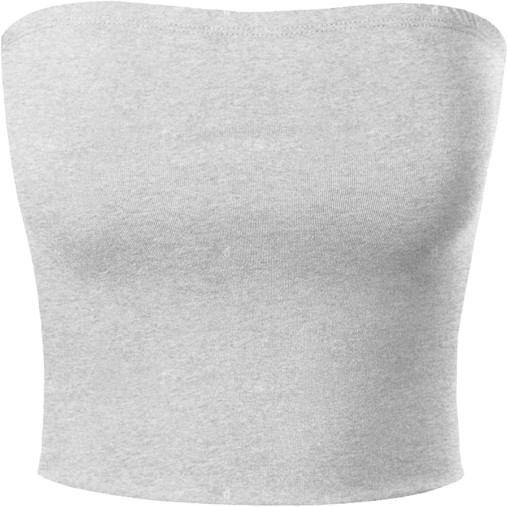 MixMatchy Women's Causal Strapless Basic Sexy Tube Top | Amazon (US)