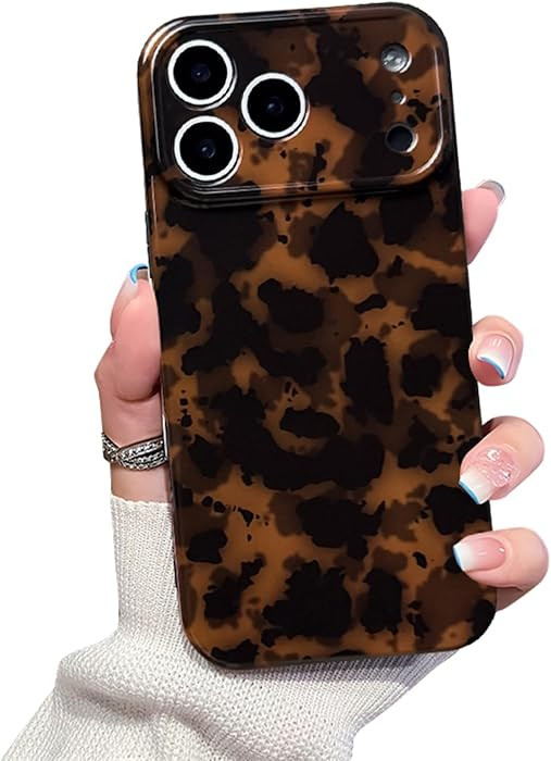 Cute Phone Case for iPhone 17 Pro Max Case Amber Pattern Leopard Full Camera Protective Slim Shoc... | Amazon (US)