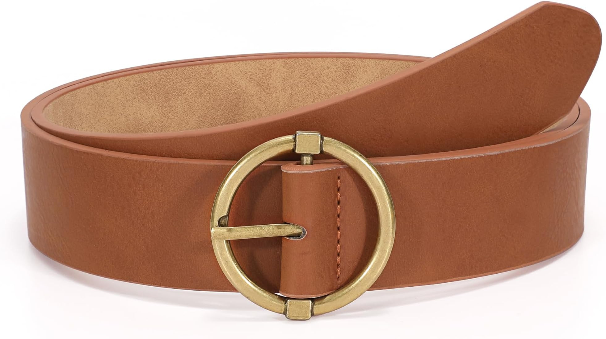 XZQTIVE Women Belts for Jeans Dress Casual Women Leather Belts with O-Ring Buckle 1.42" Width Plu... | Amazon (US)