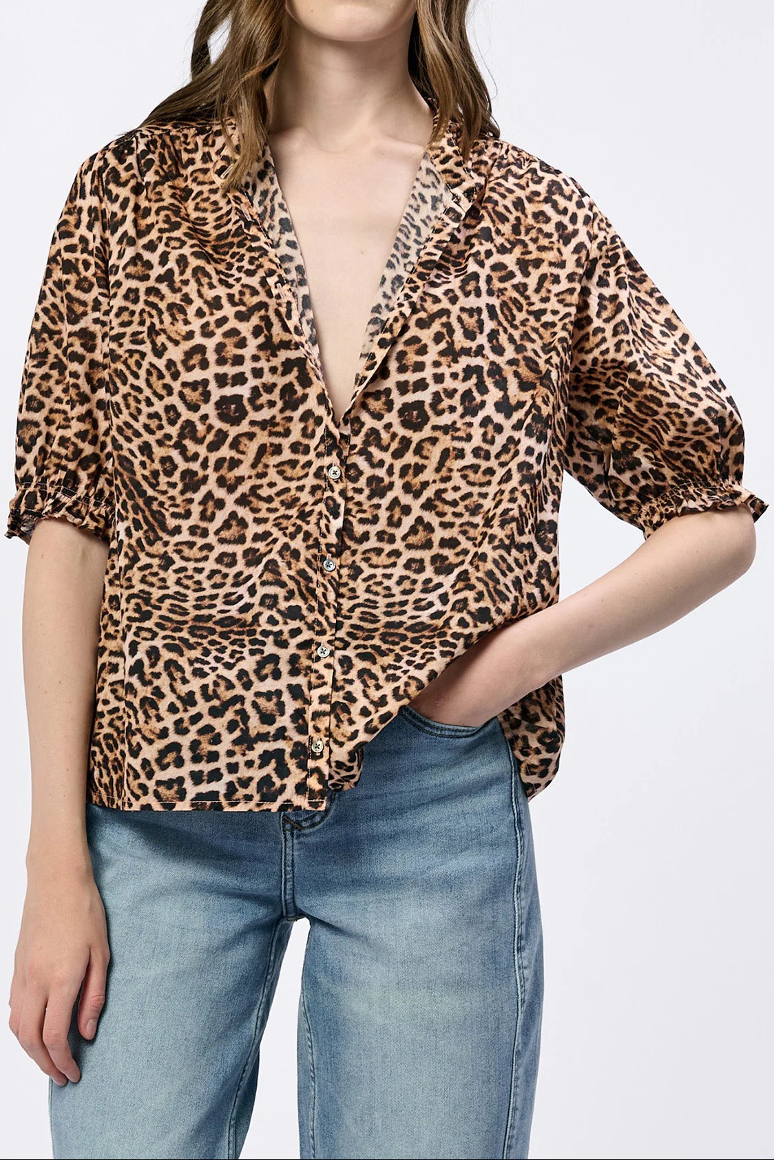 EDEN NOVELTY SHIRT LEOPARD SAFARI | Dear John Denim