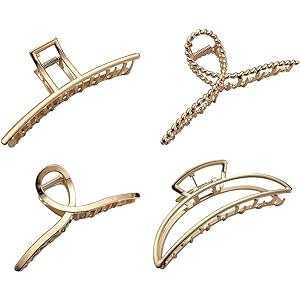 VinBee 3 PACK Large Metal Hair Claw Clips Hair Catch Barrette Jaw Clamp for Women Half Bun Hairpi... | Amazon (US)