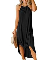 Halife Women's Halter Maxi Dresses Summer Sleeveless Casual Loose Long Beach Cover Up Dress | Amazon (US)