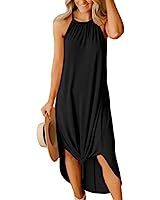 Halife Women's Halter Maxi Dresses Summer Sleeveless Casual Loose Long Beach Cover Up Dress | Amazon (US)