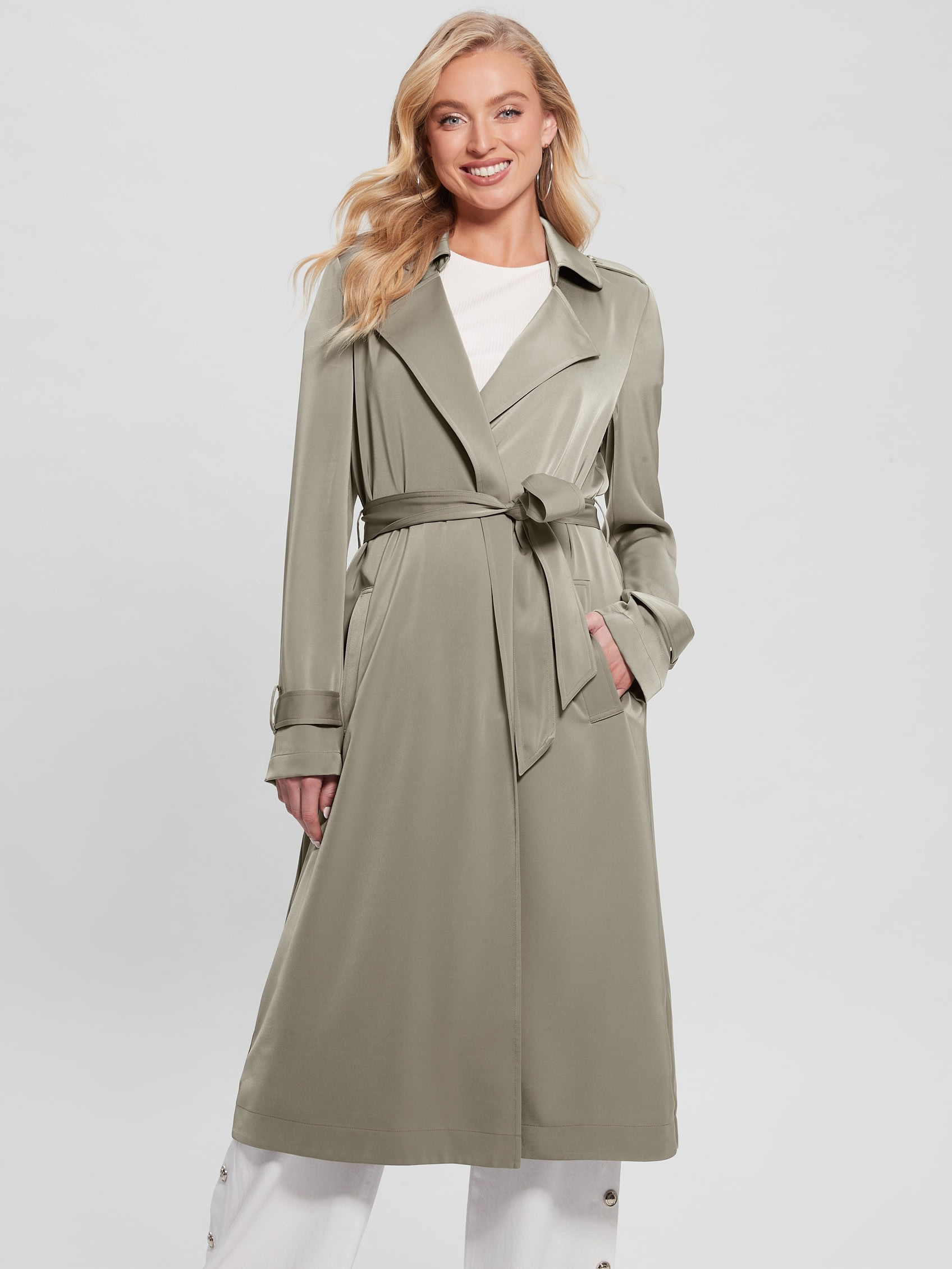 GUESS Eco Micole Satin Trench Coat | Guess (US)