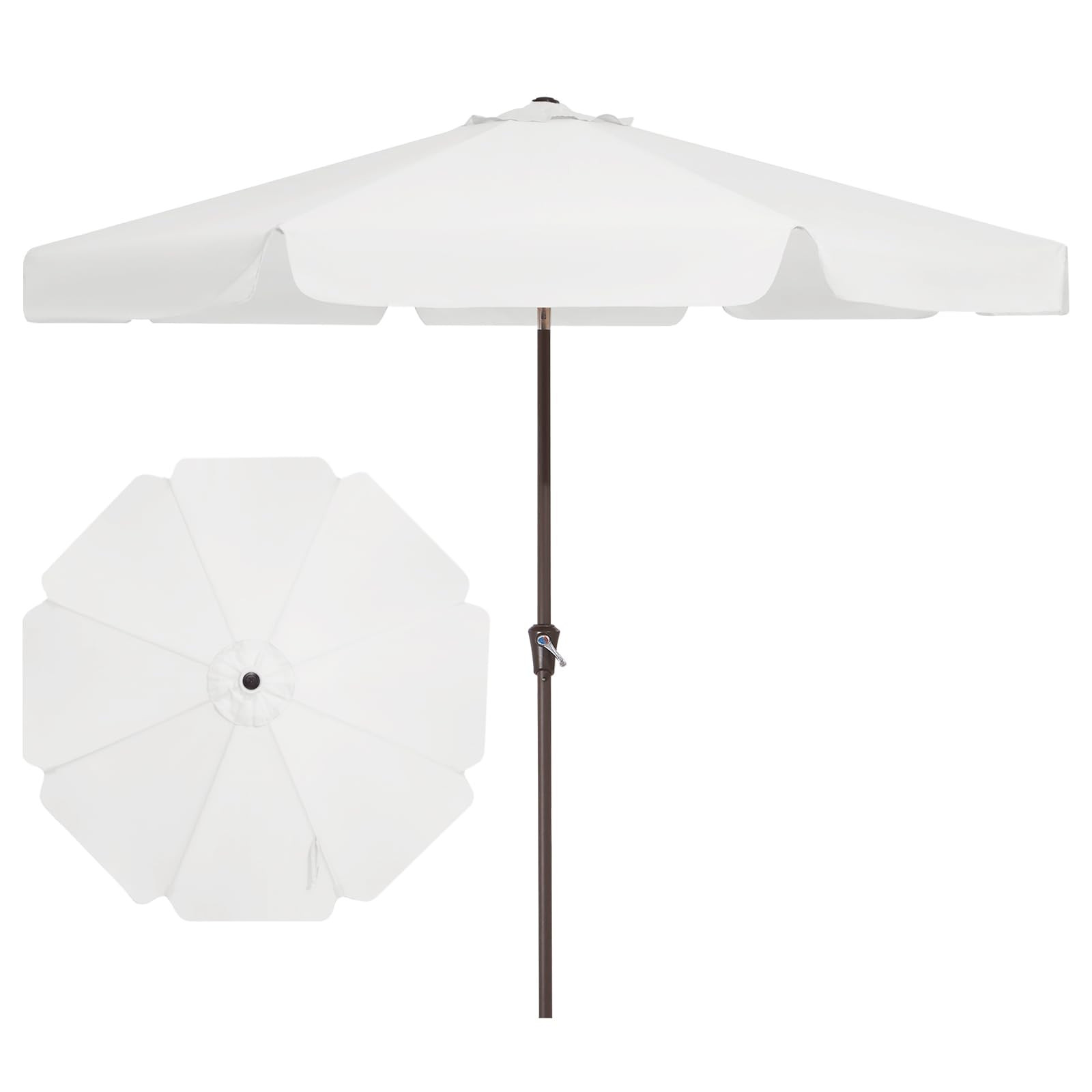 JEAREY 9 FT Patio Umbrella Outdoor, Table Umbrellas Market Umbrella w/Push Button Tilt/Crank, 8 S... | Amazon (US)