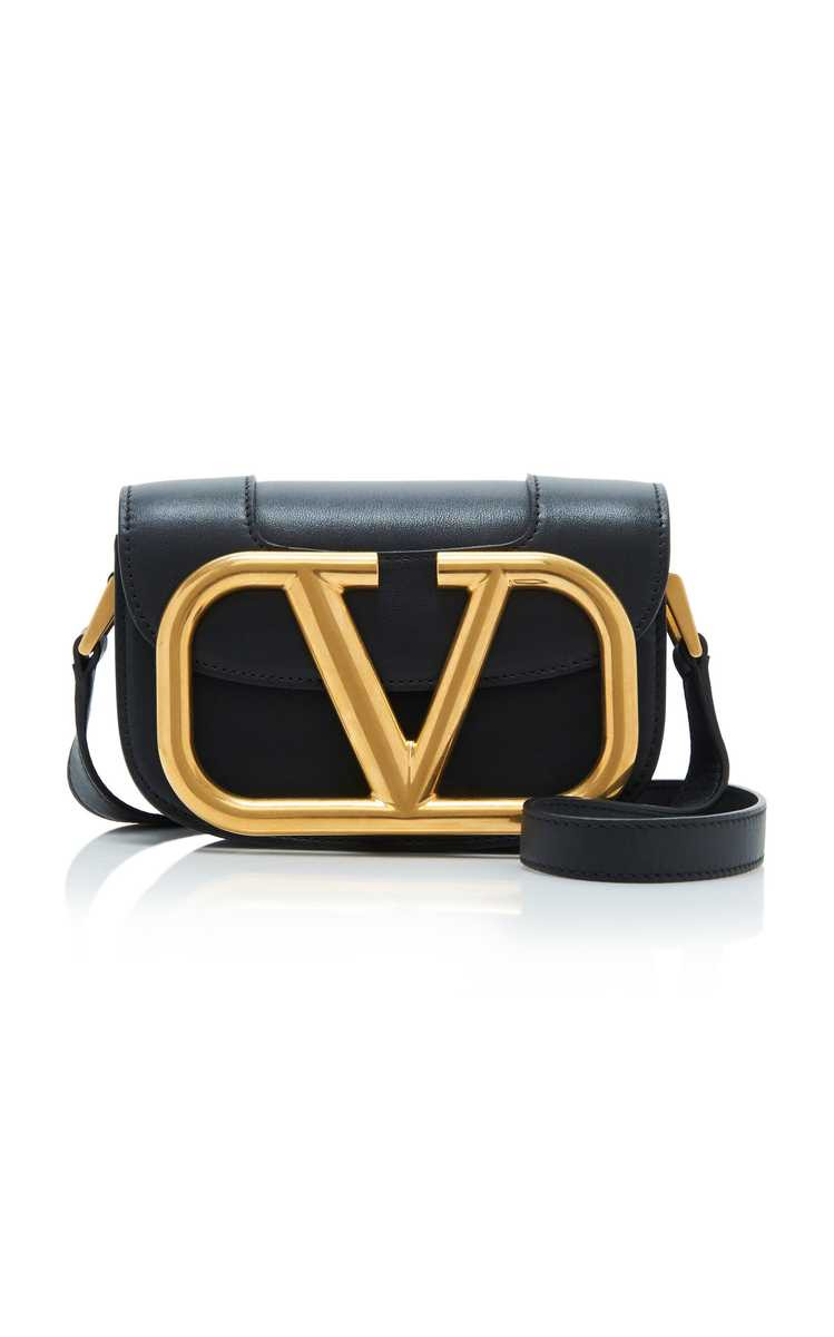 Valentino Garavani Supervee Small Leather and Brass Shoulder Bag | Moda Operandi (Global)