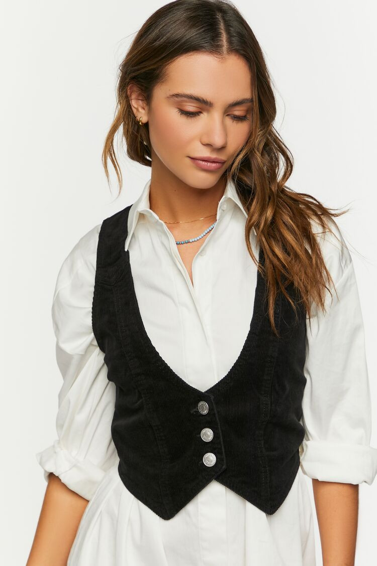Corduroy Cropped Vest | Forever 21 (US)