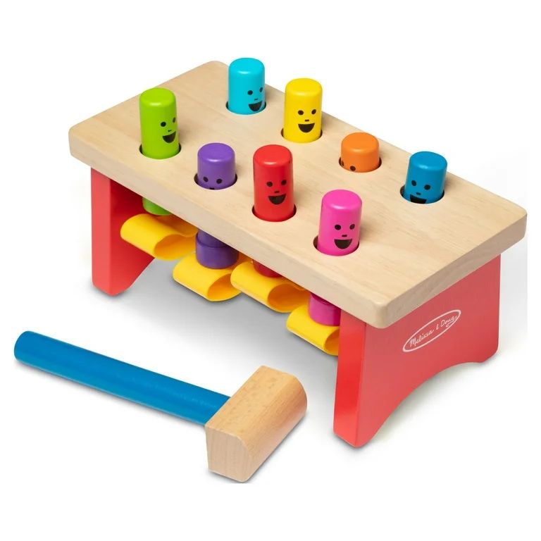 Melissa & Doug Deluxe Pounding Bench Wooden Toy With Mallet | Walmart (US)