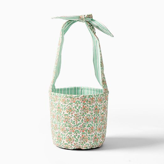 Pink Chicken Canvas Easter Basket | West Elm (US)