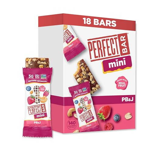 Perfect Bar Mini, PB&J Protein Bar, Protein Snack, Snack Bar, Gluten Free, Soy Free, Non GMO, No Sugar Alcohols, 1.5 Ounce Bar, 18 Count | Amazon (US)