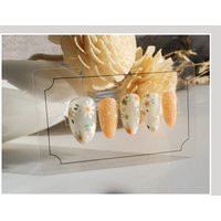 Lacy Daisy | Nail Art Press On Nails Orange Floral Fake False Fifth Ave. Collection | Etsy (US)