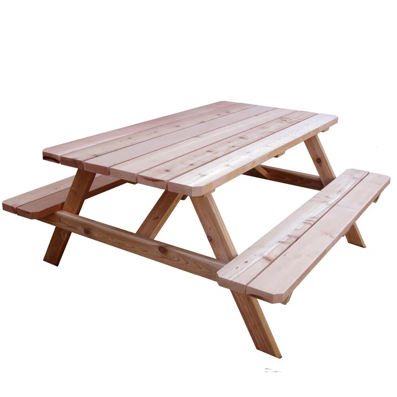 4 Person Cedar Wood Picnic Table | Wayfair North America
