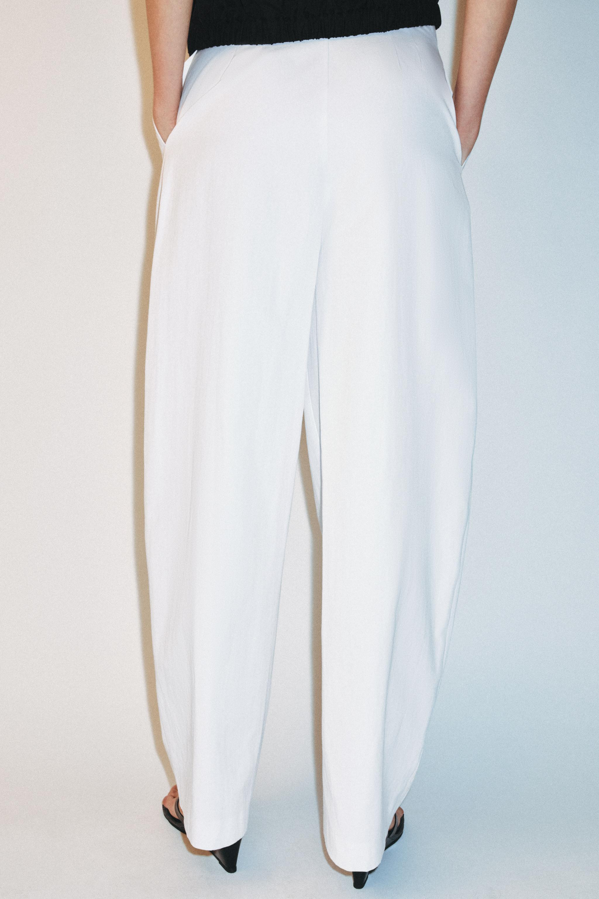 POPLIN PLEATED PANTS | Zara US