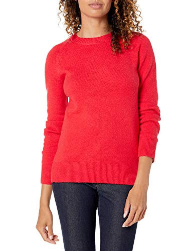 Amazon Essentials Women's Regular-Fit Soft Touch Long-Sleeve Crewneck Sweater, Red, Large | Amazon (US)