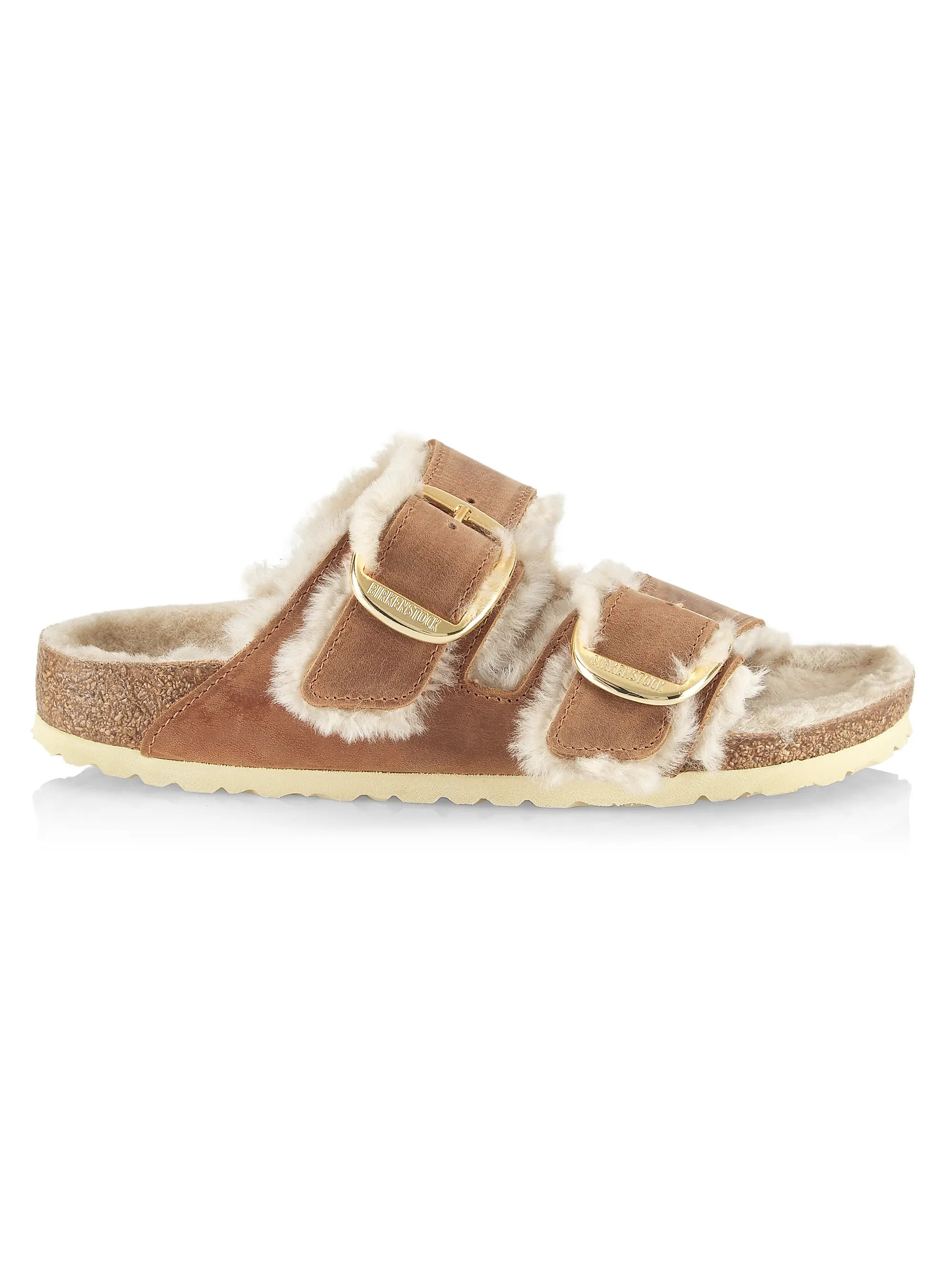 Arizona Buckled Shearling Sandals | Saks Fifth Avenue