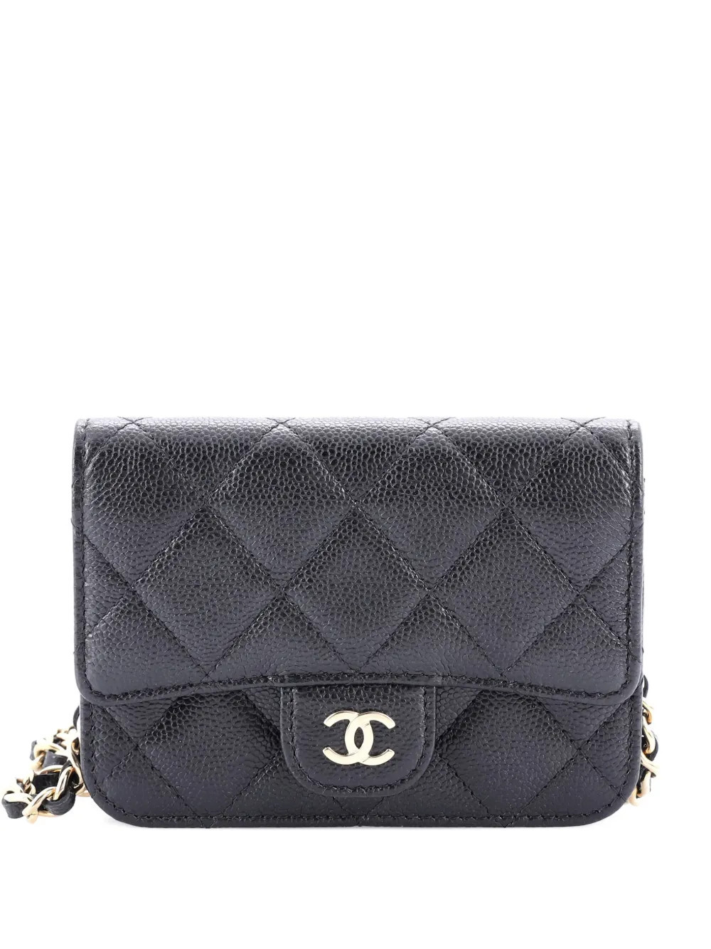 CHANEL Pre-Owned quilted chain classic flap small clutch bag - Black | Farfetch Global