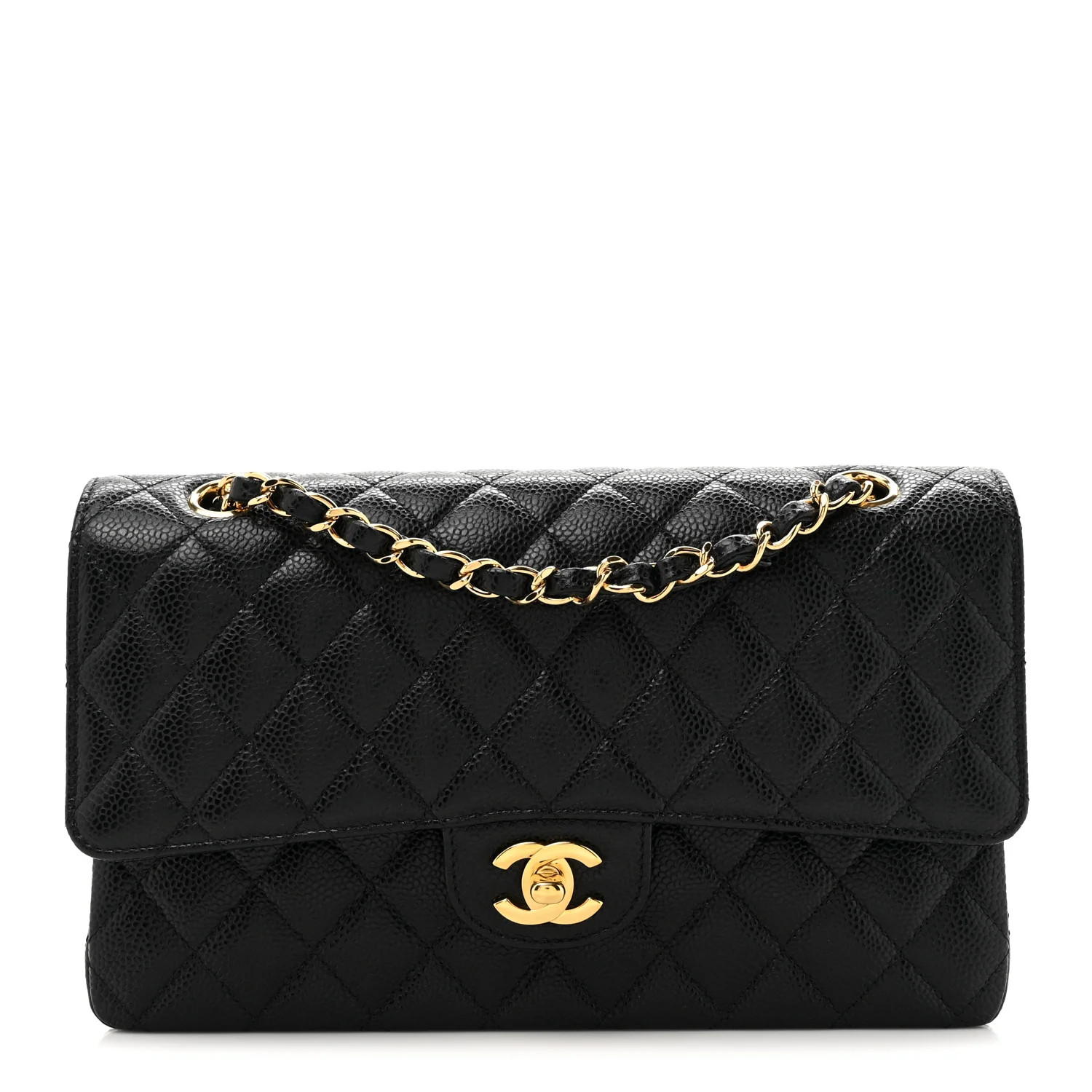 Chanel Caviar Quilted Medium Double Flap Black 1739752 | FASHIONPHILE (US)