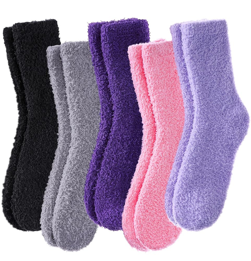 POEATEZO Womens Fuzzy Socks Cozy Fluffy Winter Cabin Slipper Warm Soft Microfiber Plush Home Slee... | Amazon (US)