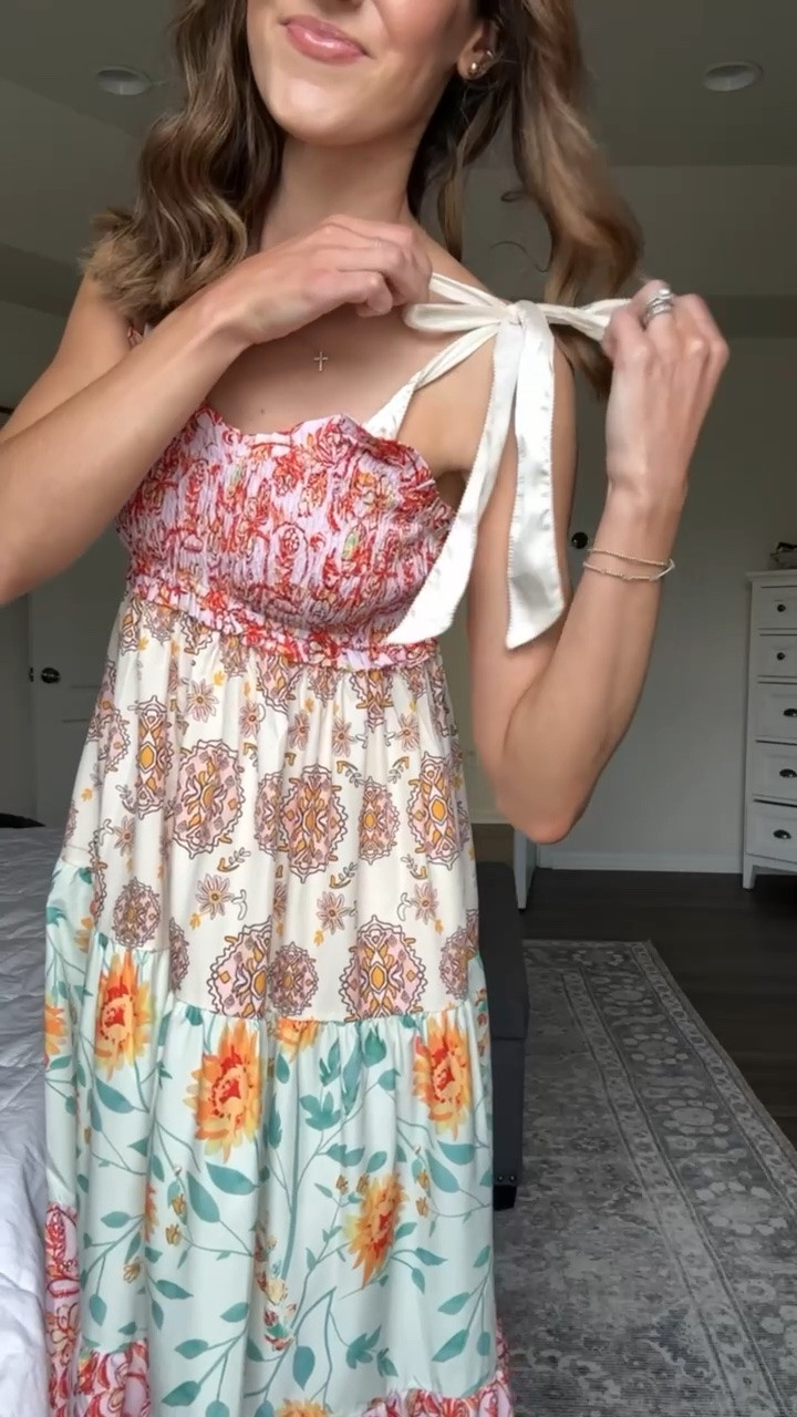 Lovelovelove this tie shoulder dress - the prints are perfect for late summer into the fall!

#LTKSeasonal