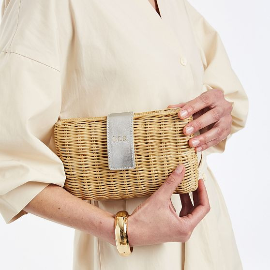 Wicker and Leather Clutch | Mark and Graham