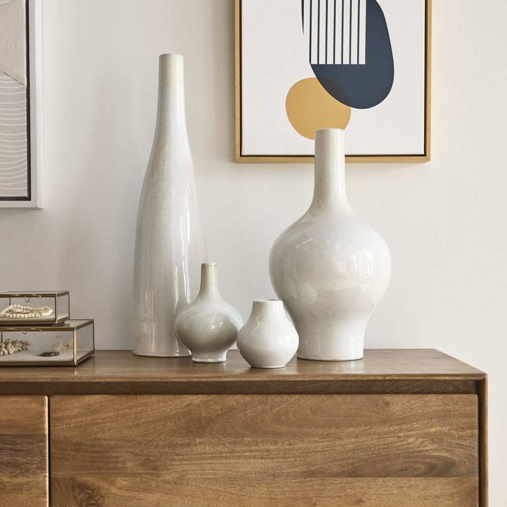 Reactive Glaze Ceramic Vases - White (In-Stock & Ready to Ship) | West Elm (US)
