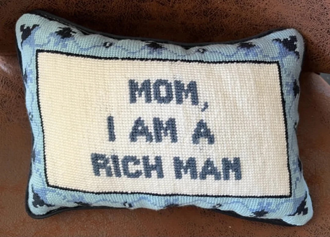 Customized Embroidered Needlepoint Pillow mom I'm a - Etsy | Etsy (US)