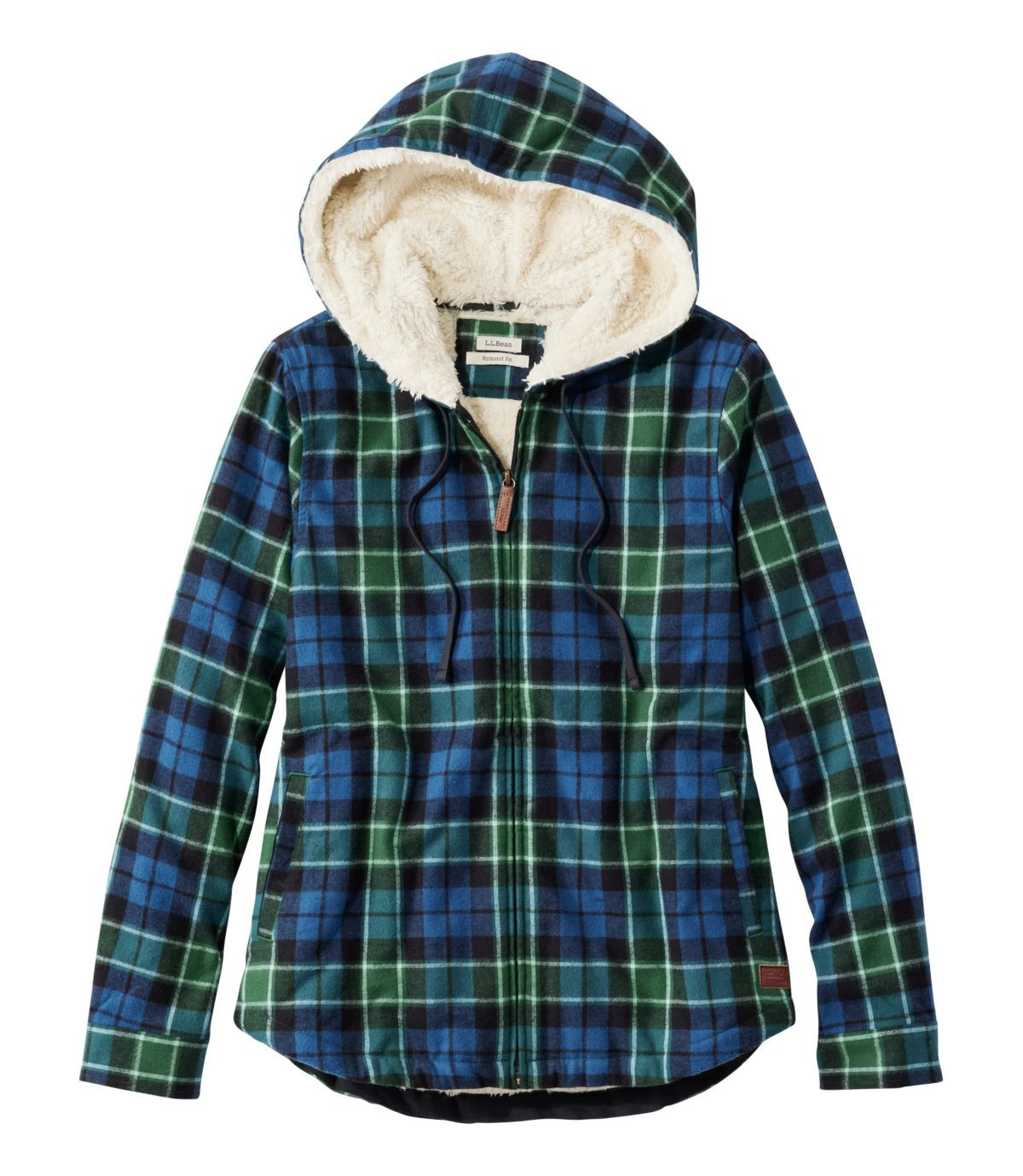 Women's Scotch Plaid Flannel Shirt, Sherpa-Lined Zip Hoodie | L.L. Bean