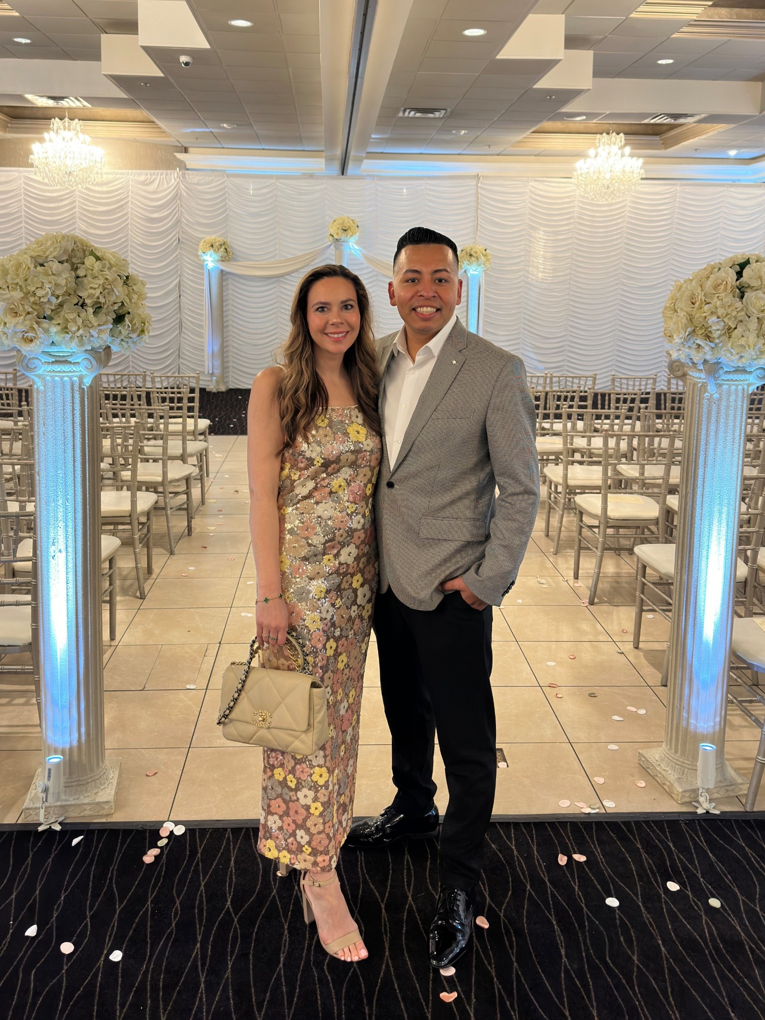 Wedding guest dress under $100, sequin floral dress, vici collection, use code New25 for 25% off, spring dress, runs TTS, wearing size small, Jaclin Natale 

#jaclinnatale #wedding #dress

#LTKFindsUnder100 #LTKWedding #LTKBeauty