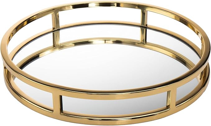 Godinger Decorative Tray, Perfume Tray, Vanity Tray, Round Home Decor Tray - Aspen Collection, Go... | Amazon (US)