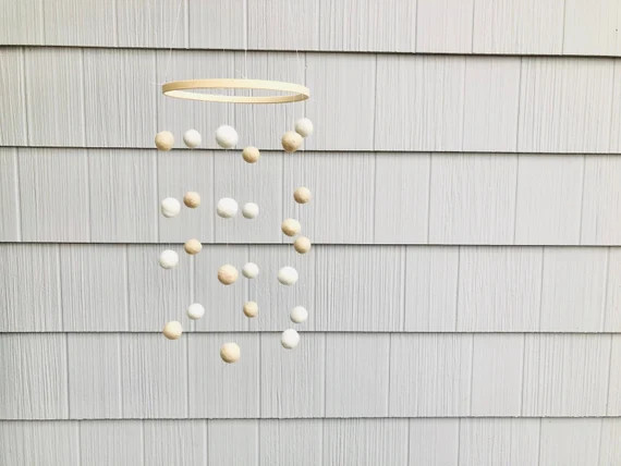 Customizable White & Cream Felt Ball Mobile  Farmhouse | Etsy | Etsy (US)