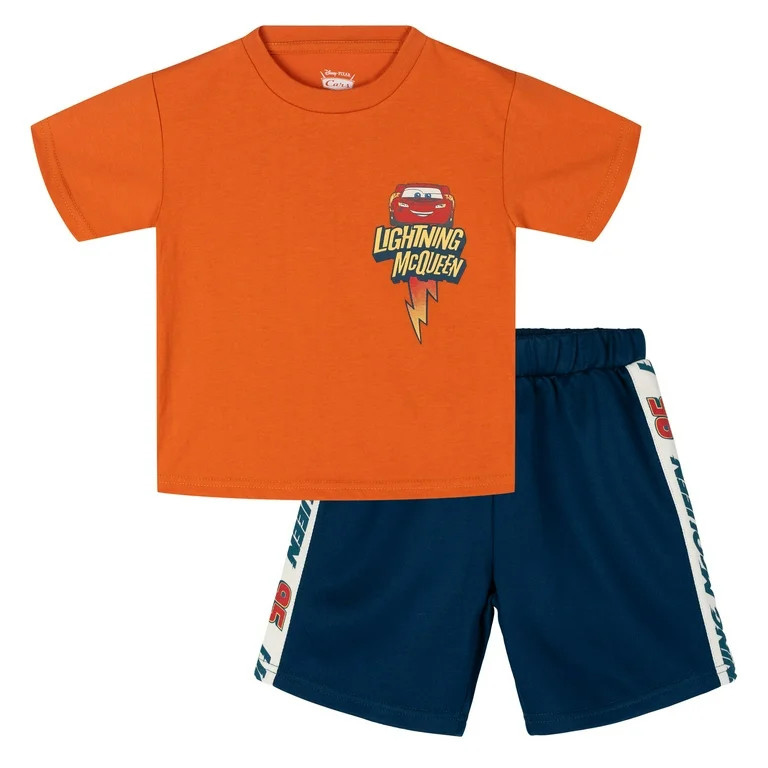 Disney Cars Lightning McQueen T-Shirt and Shorts Outfit Set Toddler to Big Kid | Walmart (US)